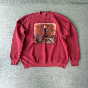 Vintage Fruit of the Loom Grand Canyon Graphic Sweatshirt Red Pullover XL USA